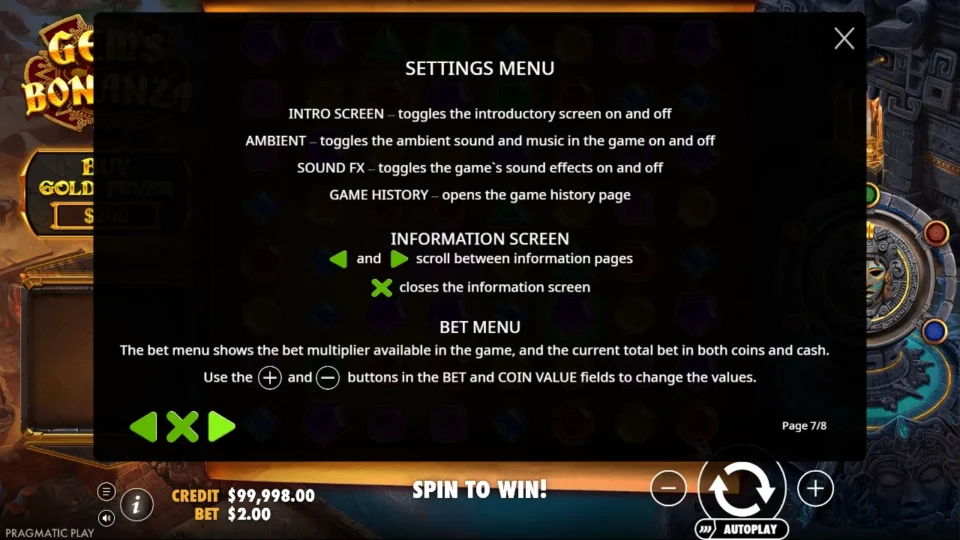 Gems Bonanza rules, page 7