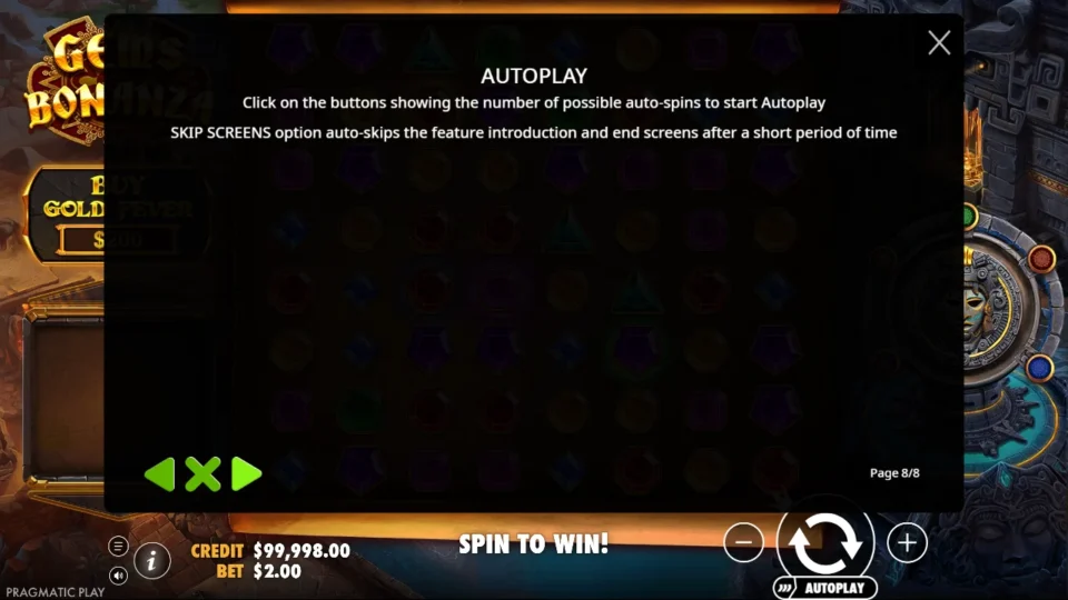 Gems Bonanza rules, page 8