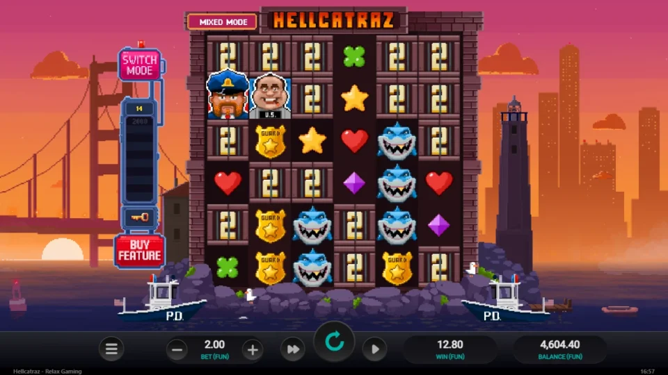 Hellcatraz: A FUN 12.80 base-game win in Mixed mode
