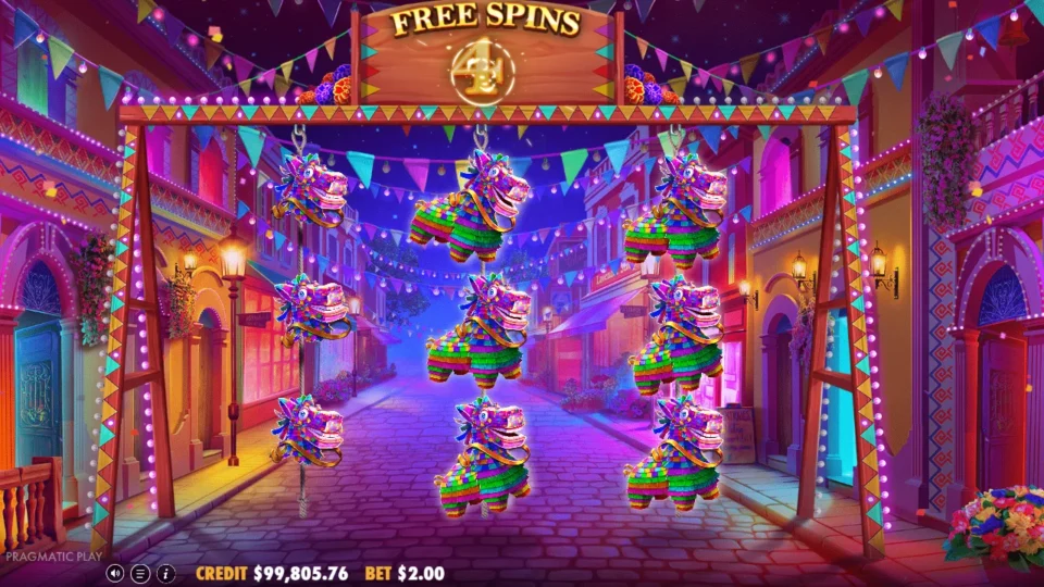Hot Fiesta: free spins triggered (bonus buy) on round 1001