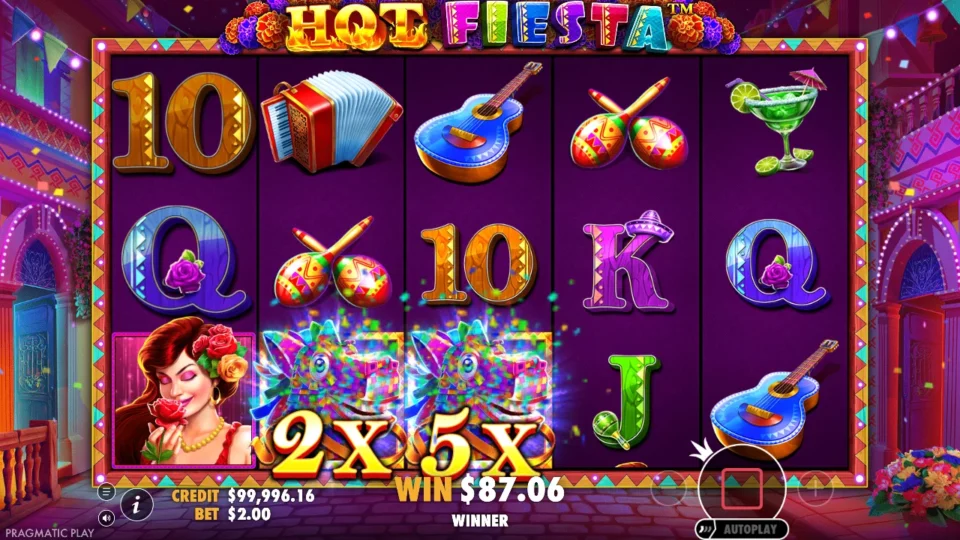 Hot Fiesta: free spins result: 99.2 (natural trigger)