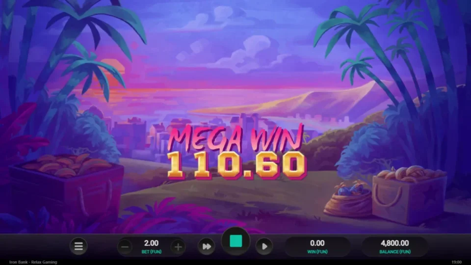 Iron Bank: Mystery Symbol bonus buy result: FUN 110.60 from eight free spins