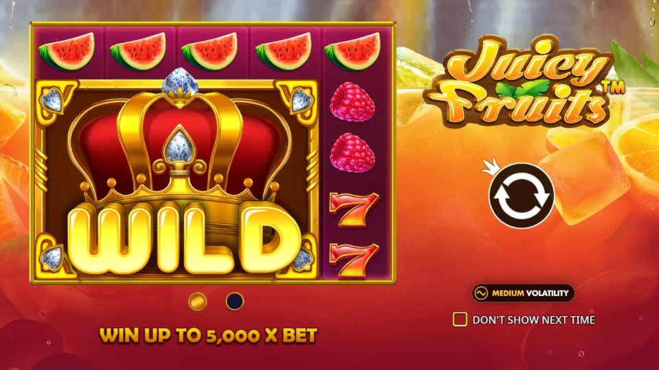 Juicy Fruits: intro screen, slide 1