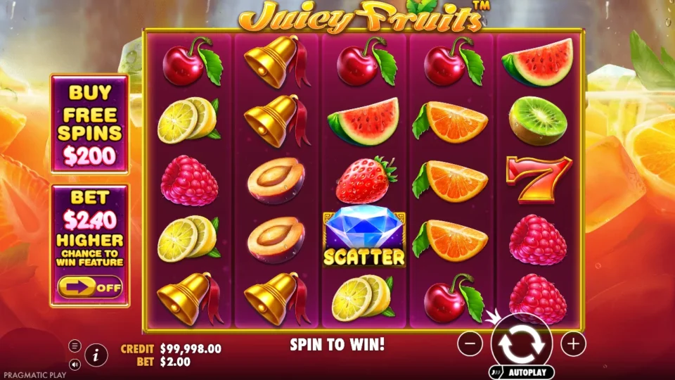 Juicy Fruits: base game, start screen