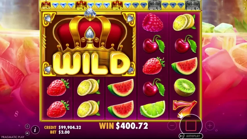 Juicy Fruits: Natural bonus result: $400.72 at a $2 stake; separate media session