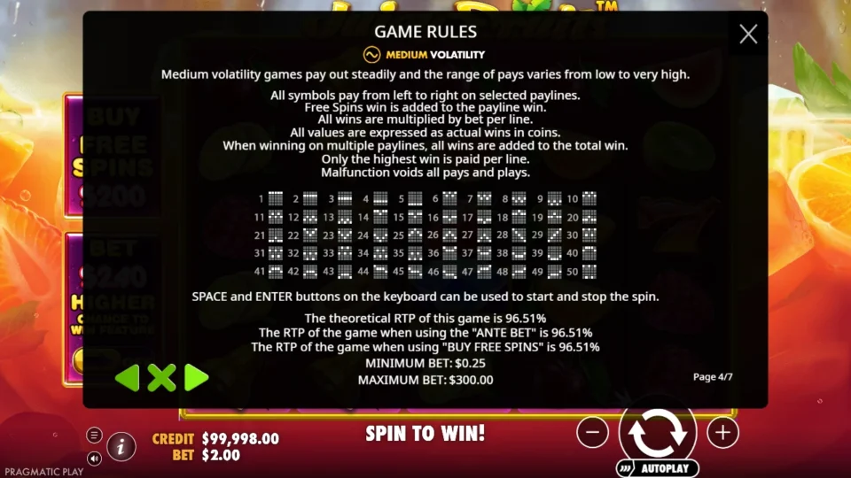 Juicy Fruits rules, page 4