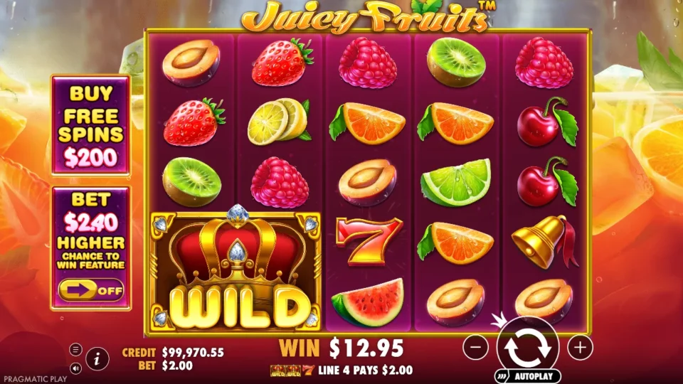 Juicy Fruits: Payout animation in the separate media session; win 8.8x (17.68) on media spin 22