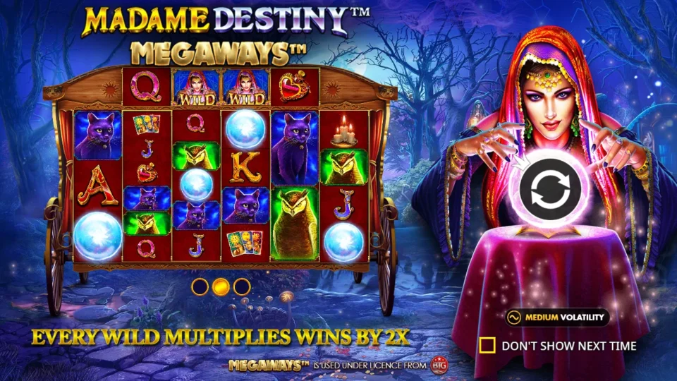 Madame Destiny Megaways: intro screen, slide 2
