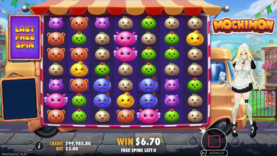 Mochimon: Marked cells remain visible when the free spins counter reaches zero