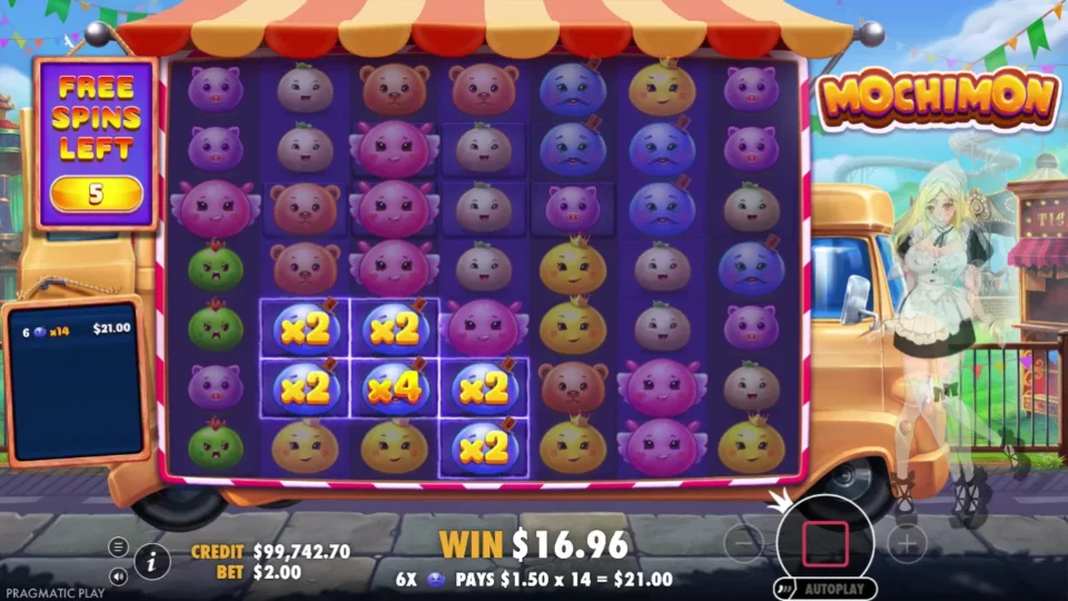 Mochimon: The blue cluster shows a combined 14x and a USD 21 award