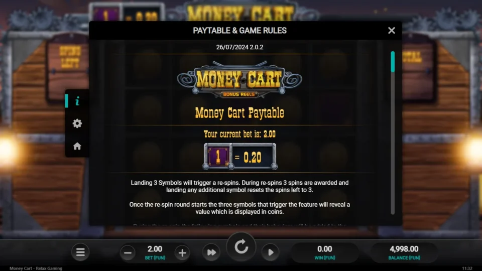 Money Cart rules, page 1