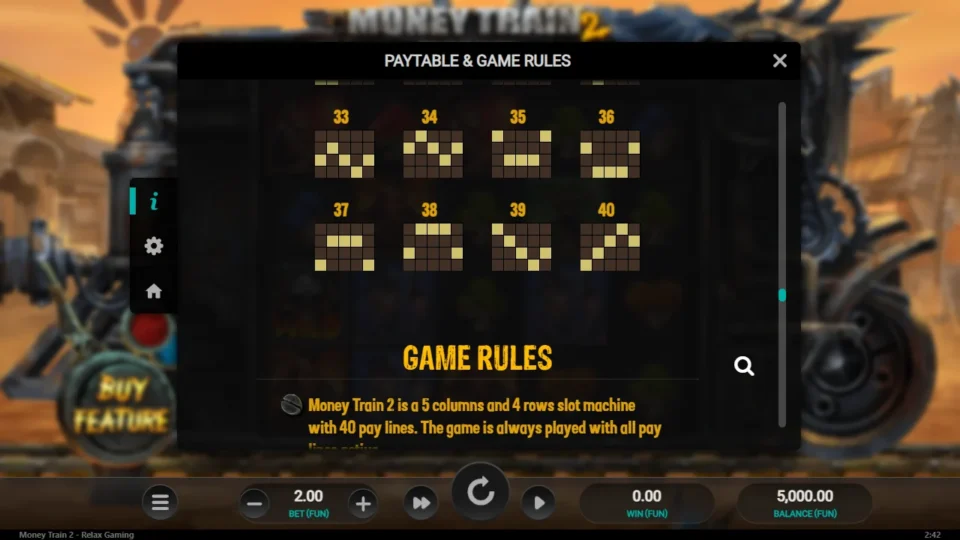 Money Train 2 rules, page 19