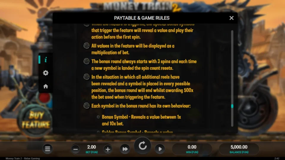 Money Train 2 rules, page 25
