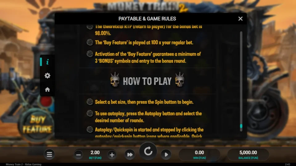 Money Train 2 rules, page 30