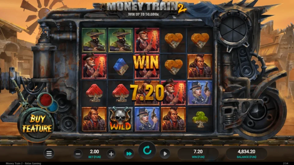 Money Train 2: win 3.6x (7.2) on media spin 79