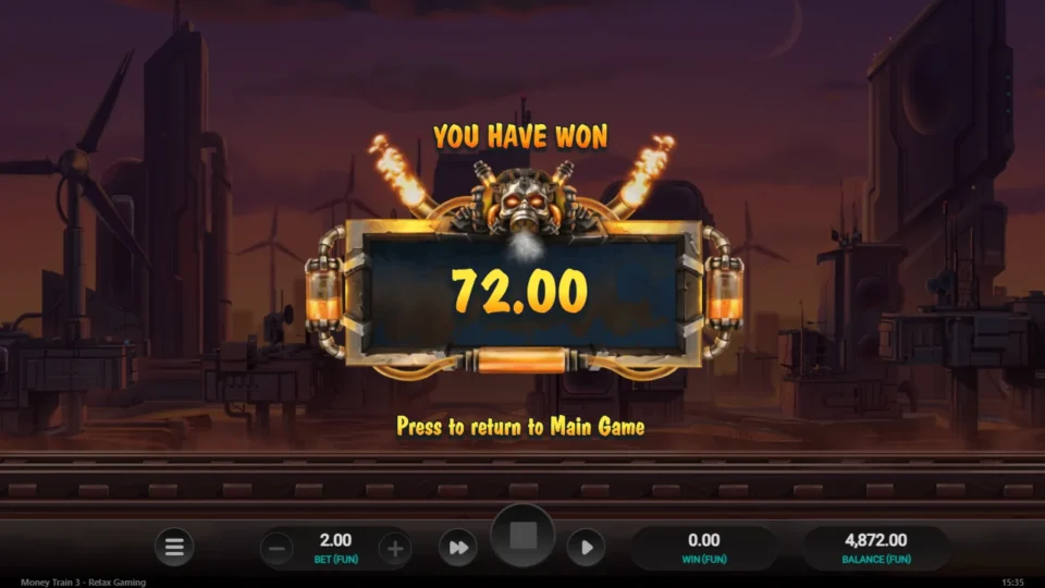 Money Train 3: free spins result: 72.0 (bonus buy)