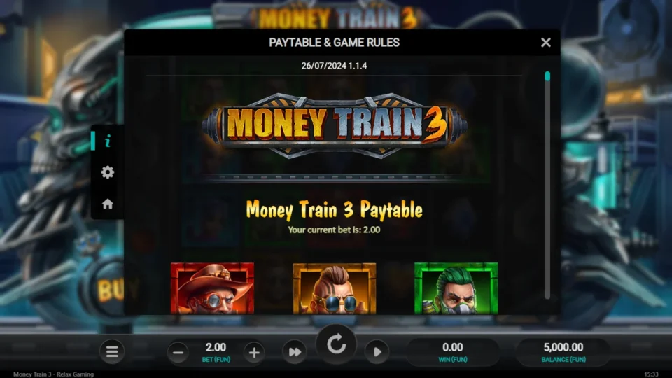 Money Train 3 rules, page 1