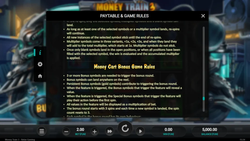 Money Train 3 rules, page 17