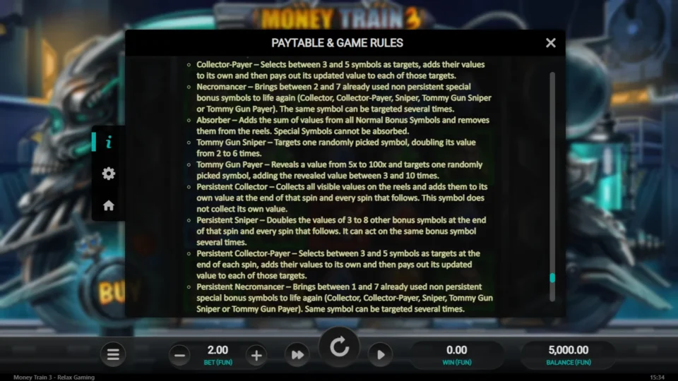 Money Train 3 rules, page 18