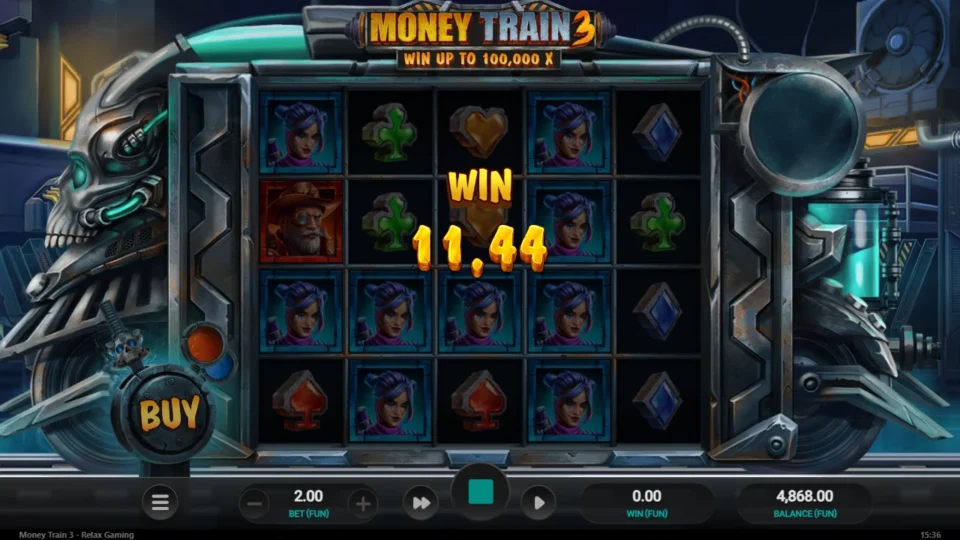 Money Train 3: win 8.0x (16.0) on media spin 2