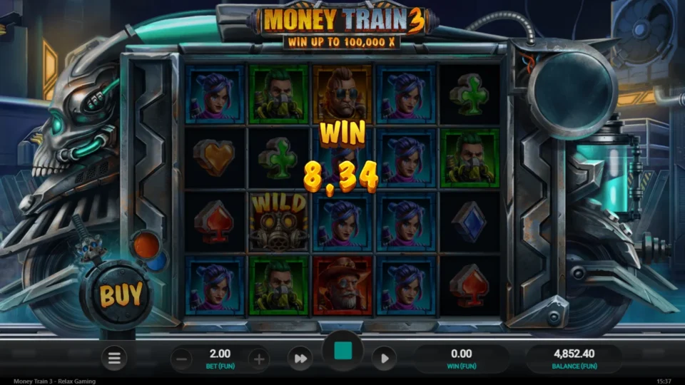 Money Train 3: win 8.0x (16.0) on media spin 19