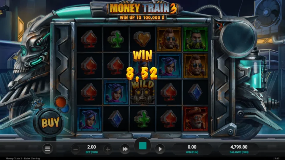Money Train 3: win 5.1x (10.2) on media spin 60