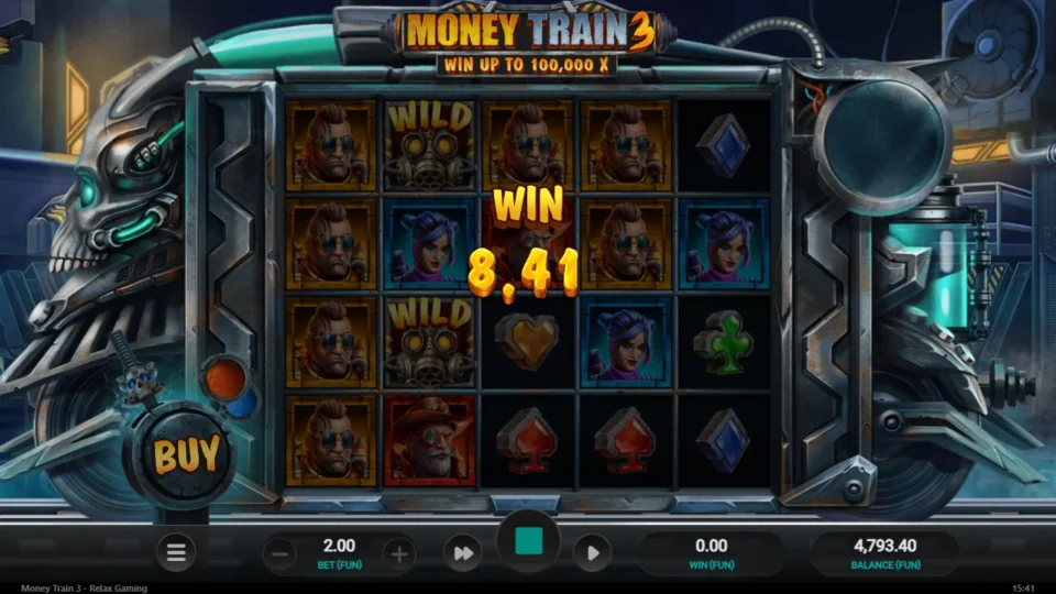 Money Train 3: win 9.0x (18.0) on media spin 72