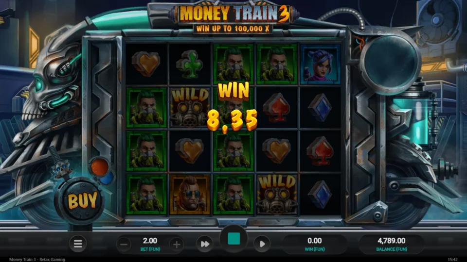 Money Train 3: win 8.5x (17.0) on media spin 88