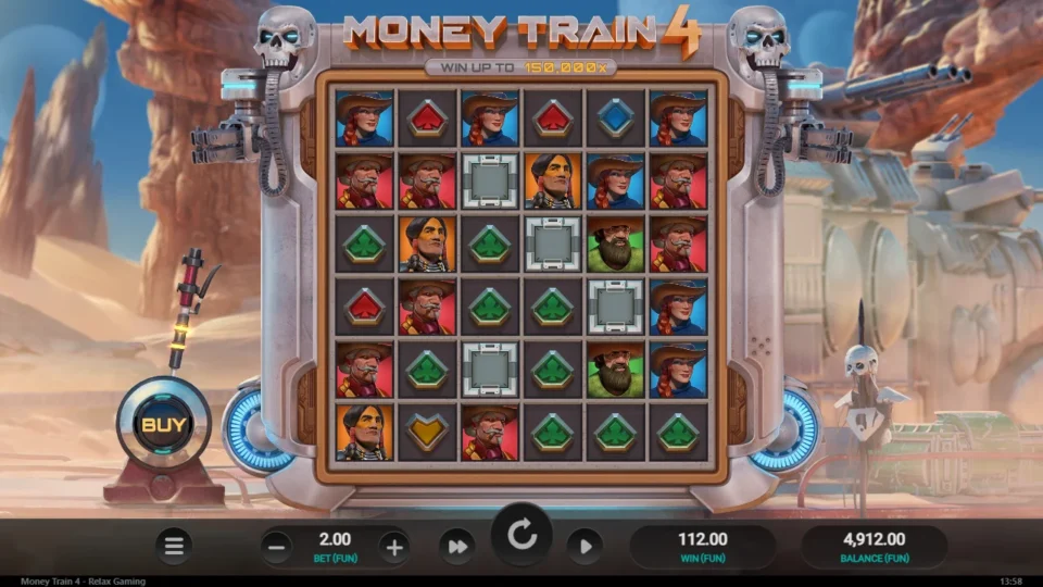 Money Train 4: free spins result: 112.0 (bonus buy)