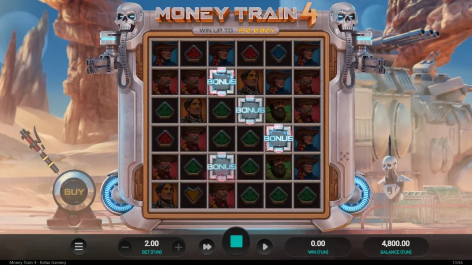Money Train 4: free spins triggered (bonus buy) on round 1001, 17 spins