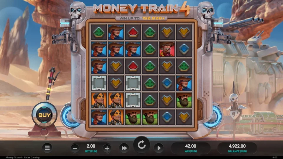 Money Train 4: free spins result: 42.0 (natural trigger)