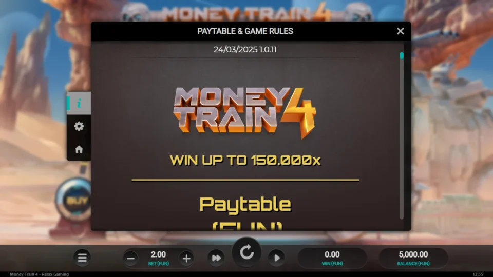 Money Train 4 rules, page 1