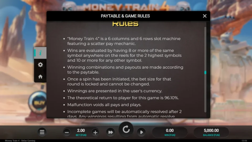 Money Train 4 rules, page 12