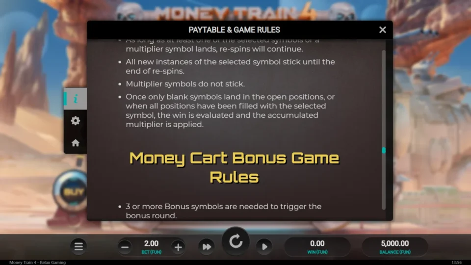 Money Train 4 rules, page 14