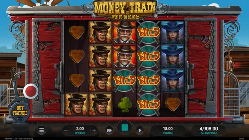 Money Train: FUN 18.00 from separate media spin 54