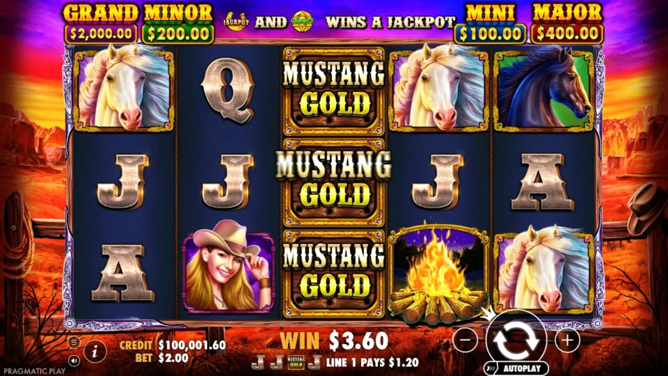Mustang Gold: base game, start screen