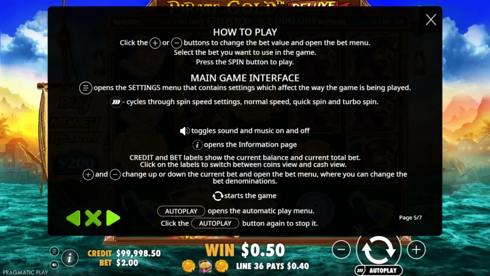 Pirate Gold Deluxe rules, page 5
