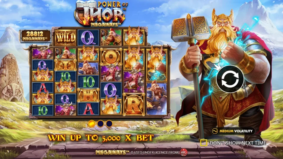 Power of Thor Megaways: intro screen, slide 3