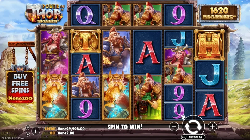 Power of Thor Megaways: base game, start screen