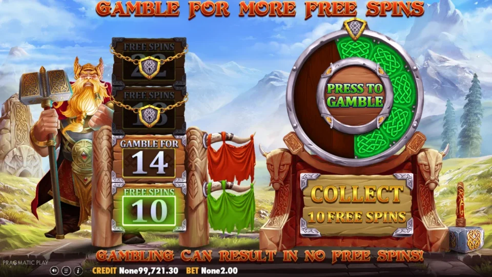 Power of Thor Megaways: free spins triggered (bonus buy) on round 1001