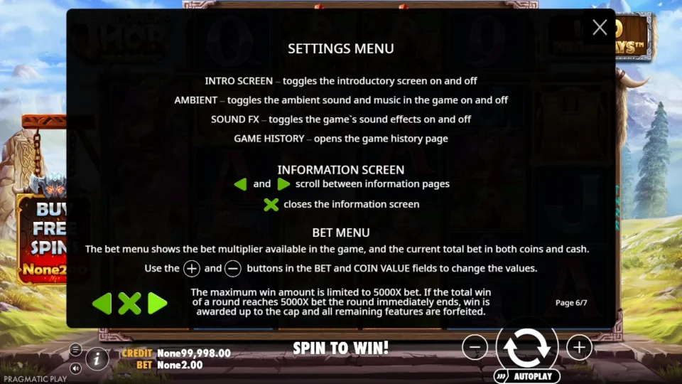 Power of Thor Megaways rules, page 6