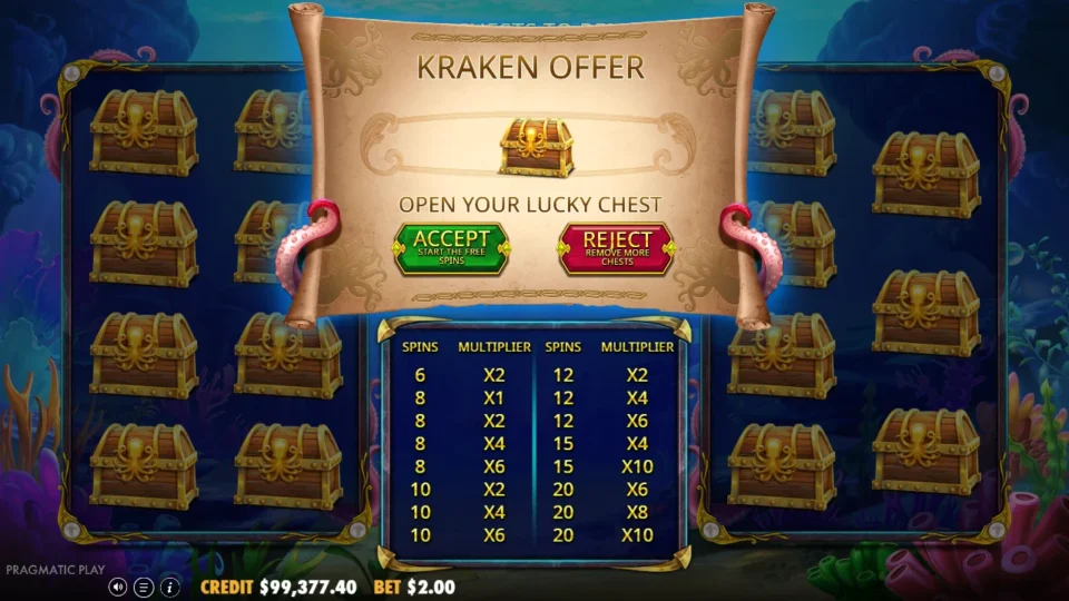 Release the Kraken 2: free spins triggered (bonus buy) on round 1001