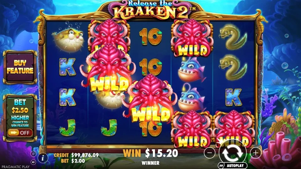 Release the Kraken 2: win 5.3x (10.6) on media spin 84