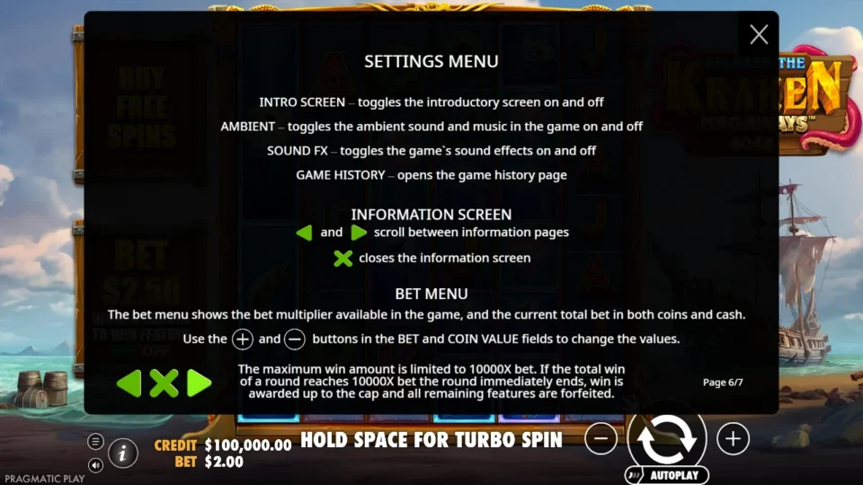 Release the Kraken Megaways rules, page 6