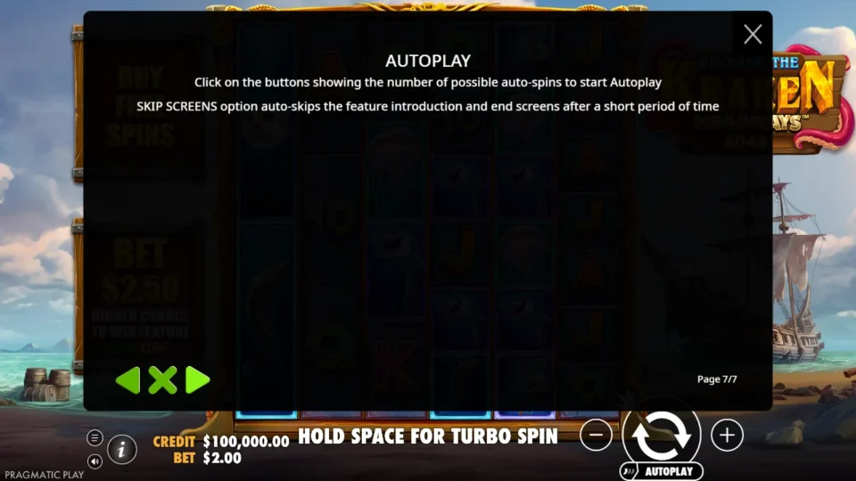Release the Kraken Megaways rules, page 7
