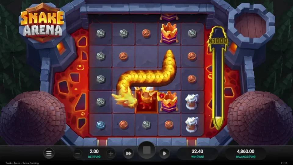 Snake Arena: Growing snake and knight during the purchased feature