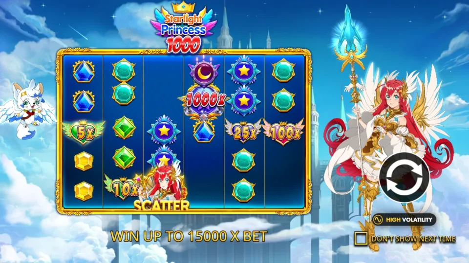 Starlight Princess 1000: intro screen, slide 1