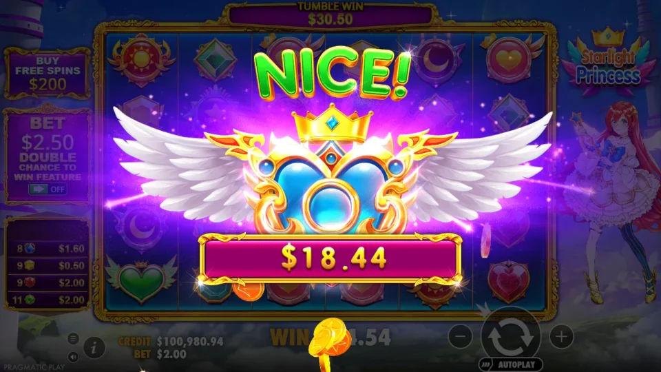 Starlight Princess: big win 15.2x (30.5) on media spin 59