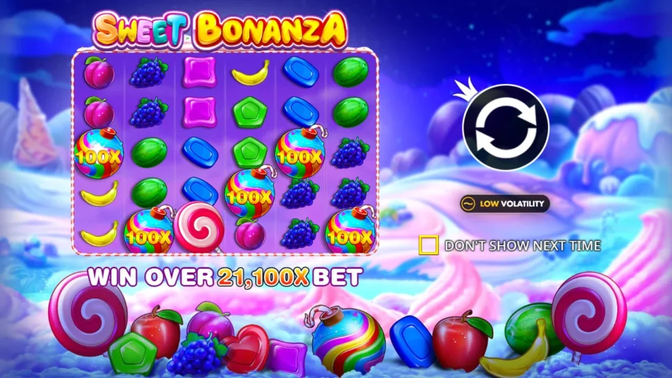 Sweet Bonanza: intro screen, slide 1
