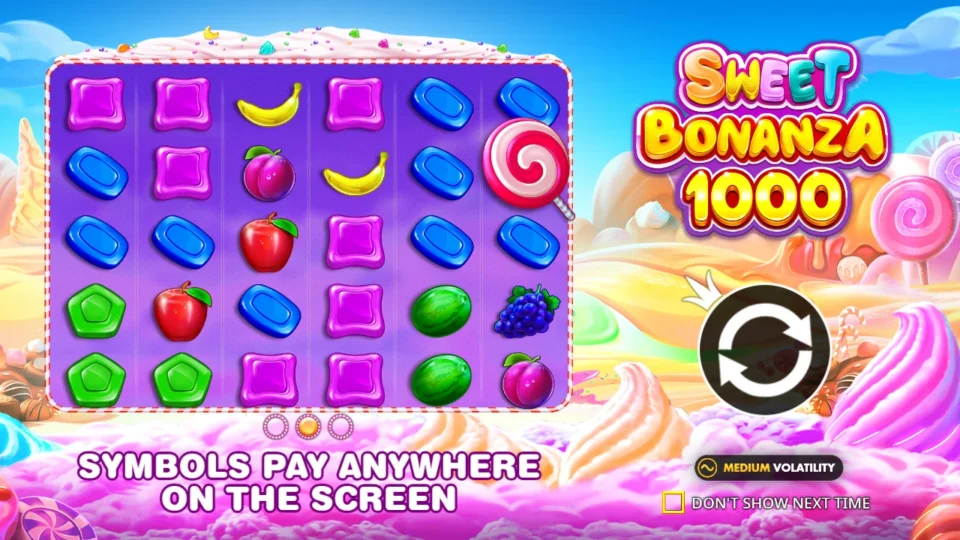 Sweet Bonanza 1000: intro screen, slide 2